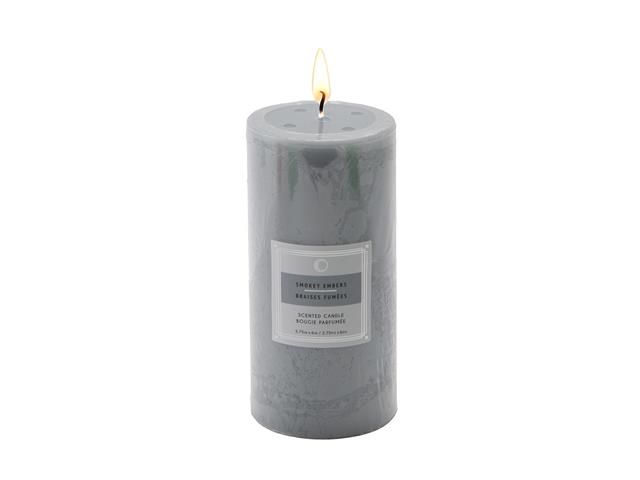 2.75" X 6" SCENTED PILLAR CANDLE (SMOKEY EMBERS) (6/DISP)